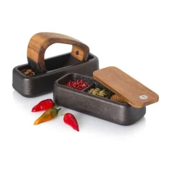 AdhocWiegemörser Rocca Gusseisen/Akazie 17x10,7x7,2cm