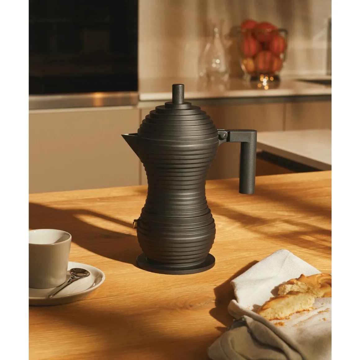 AlessiEspressokocher 3 Tassen Pulcina schwarz