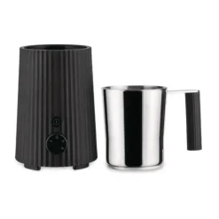 AlessiMilchaufschäumer 0,35 l Plissé schwarz
