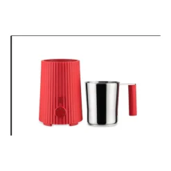 AlessiMilchaufschäumer Plisse rot