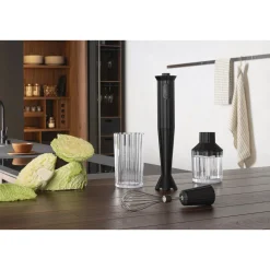 AlessiStabmixer-Set 4-tlg. Plissé schwarz