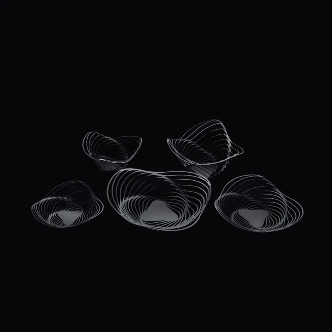 AlessiTischschmuck Schale schwarz Trinity