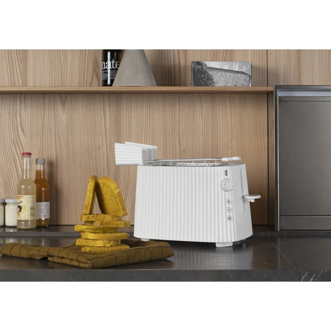 AlessiToaster 850 W Plissé weiss