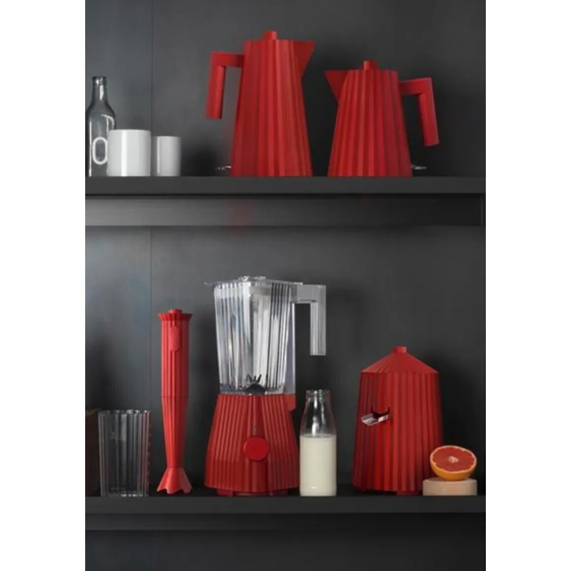 AlessiWasserkocher 1,7 l 2400 W Plissé rot