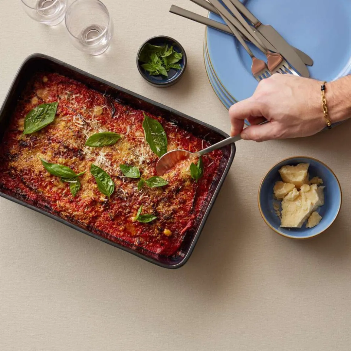 BitzAuflaufform 28x21x8 cm schwarz/blau