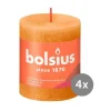 Bolsius4er Pack Stumpenkerze 80/68 Rustik Shine honigwabengelb 19