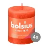 Bolsius4er Pack Stumpenkerze 80/68 Rustik Shine herbstliches orange 35