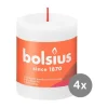 Bolsius4er Pack Stumpenkerze 80/68 Rustik Shine wolkiges weiß 02