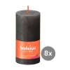Bolsius8er Pack Stumpenkerze 100/50 Rustik Shine stürmisches grau 31