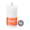 Bolsius8er Pack Stumpenkerze 100/50 Rustik Shine wolkiges weiß 02