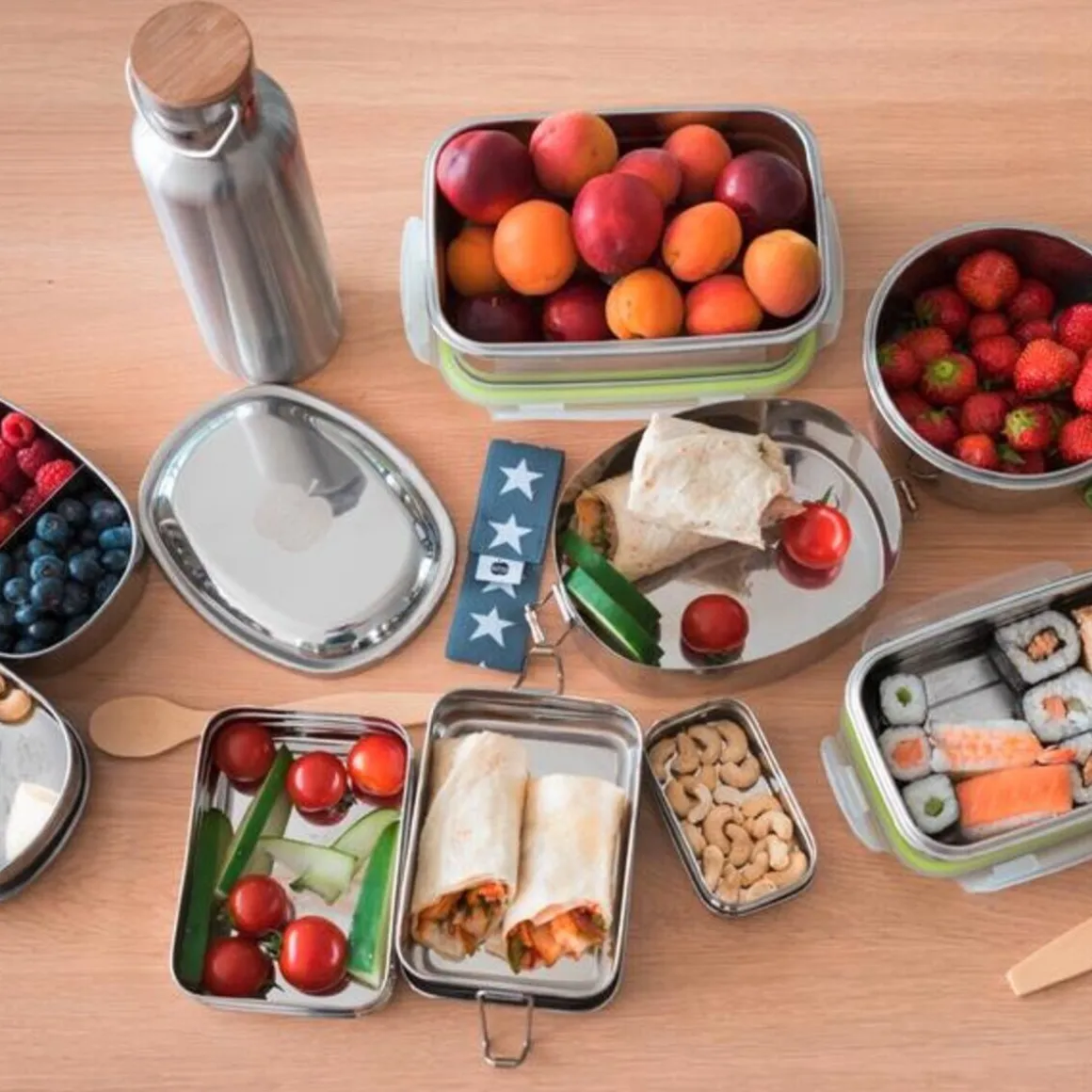 BrotzeitLunchbox 2in1 17x13x6 cm edelstahl