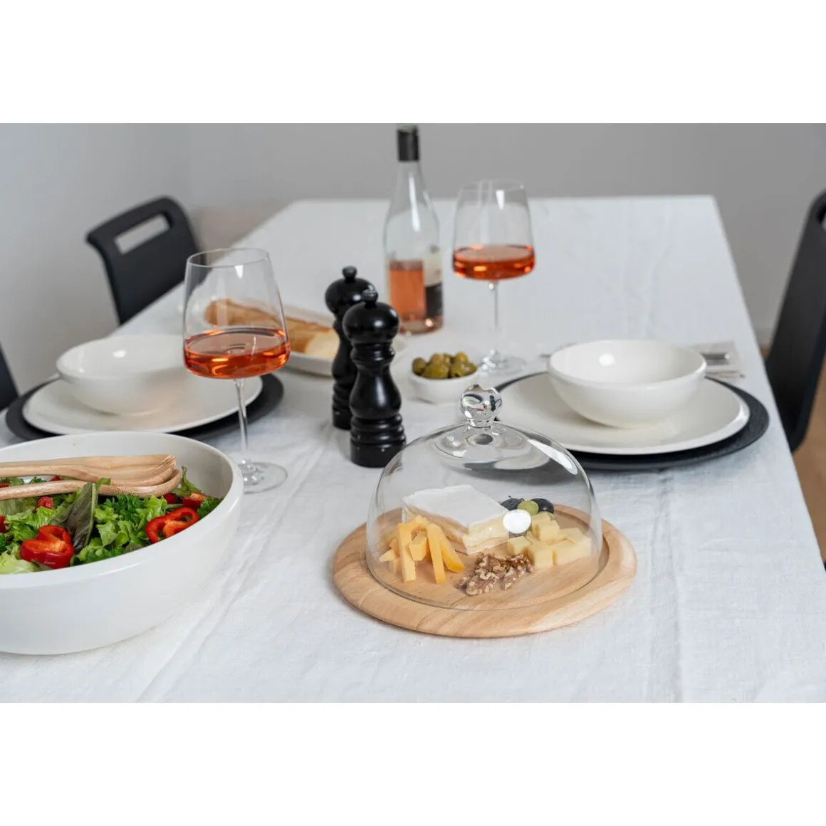 ContinentaKäseglocke 2 tlg. Holz / Glas 26cm