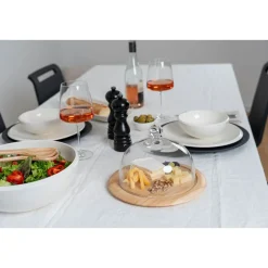 ContinentaKäseglocke 2 tlg. Holz / Glas 20cm H 14cm