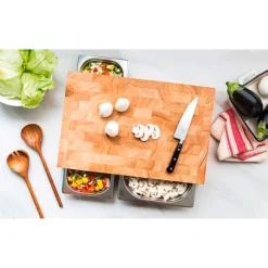 ContinentaMultifunktionsbrett 50x33x8 cm Gummibaum-Stirnholz