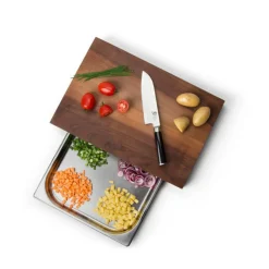 ContinentaSchneidebrett Walnuss m. Edelstahl Schublade 48 x 32,5 x 6 cm