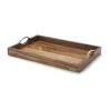 ContinentaTablett m. Metallgriffen Akazie geölt 53 x 36 x 5 cm