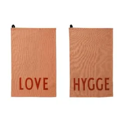 Design LettersGeschirrtuch 2er-Set Favourite Love Hygge beige