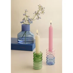 Design LettersKerzenständer 9 cm Hoop pink/blau