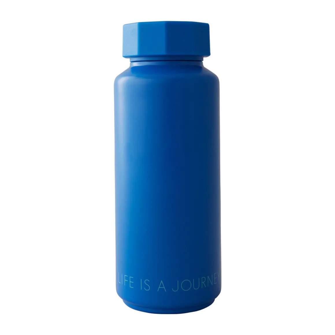 Design LettersThermoflasche 0,5 l Ton-auf-Ton Life is a journey blau