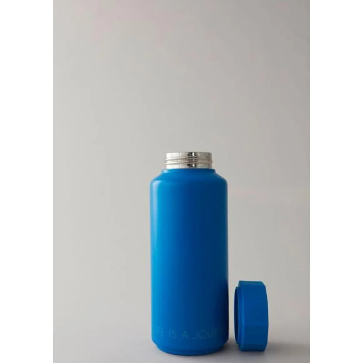 Design LettersThermoflasche 0,5 l Ton-auf-Ton Life is a journey blau
