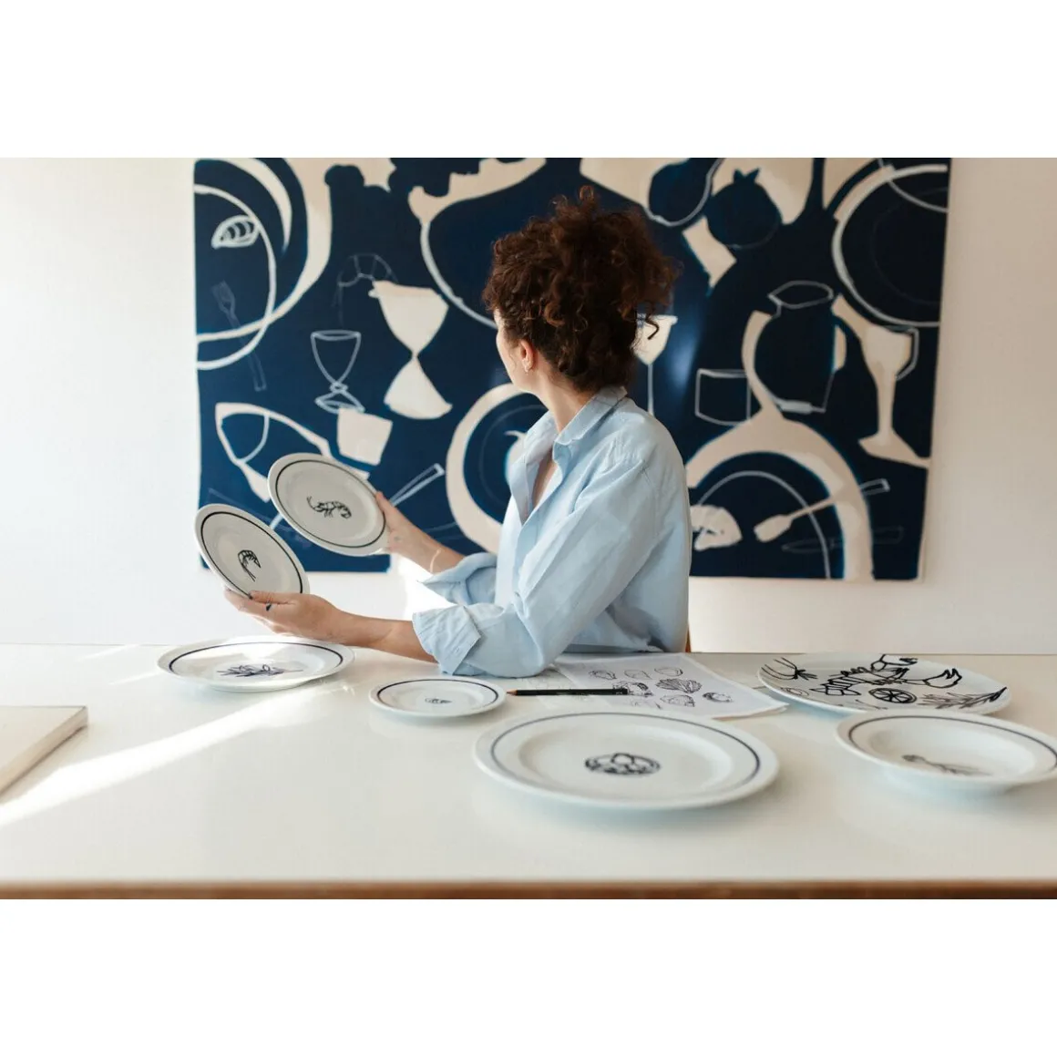 DibbernPlatzteller 31 cm Solid Color Brasserie Marine