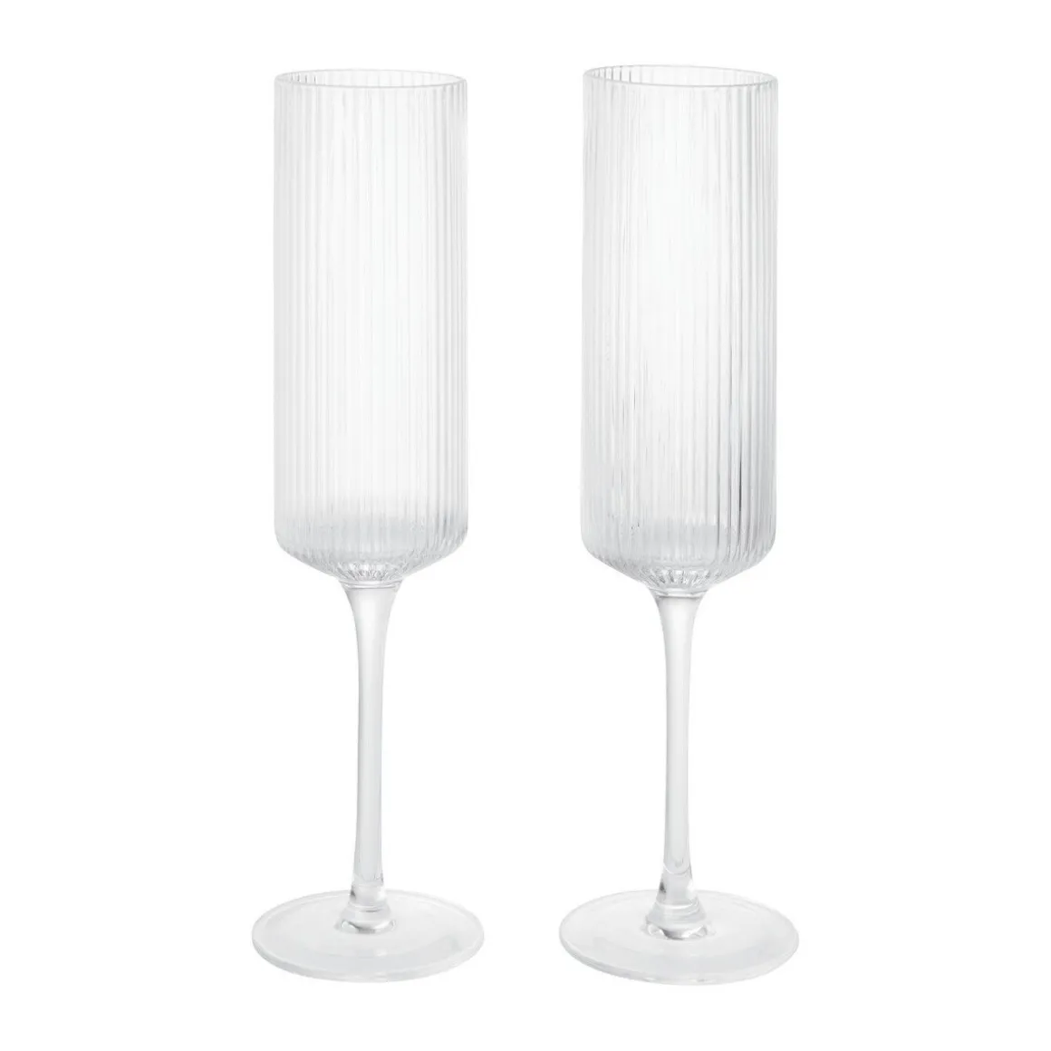 ferm LIVINGRipple Champagnerglas 2er-Set klar