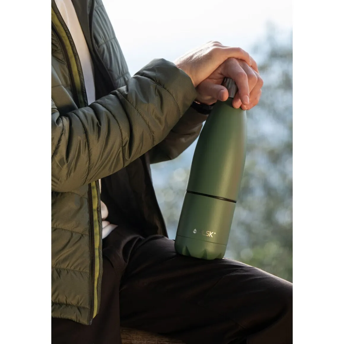FLSKIsolierflasche mit Becher 0,7 l ridge green