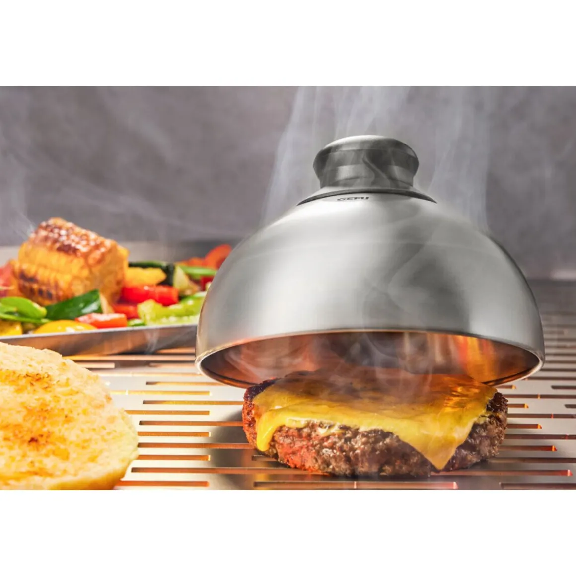 GefuBurger- und Schmelzglocke 15 cm BBQ silber