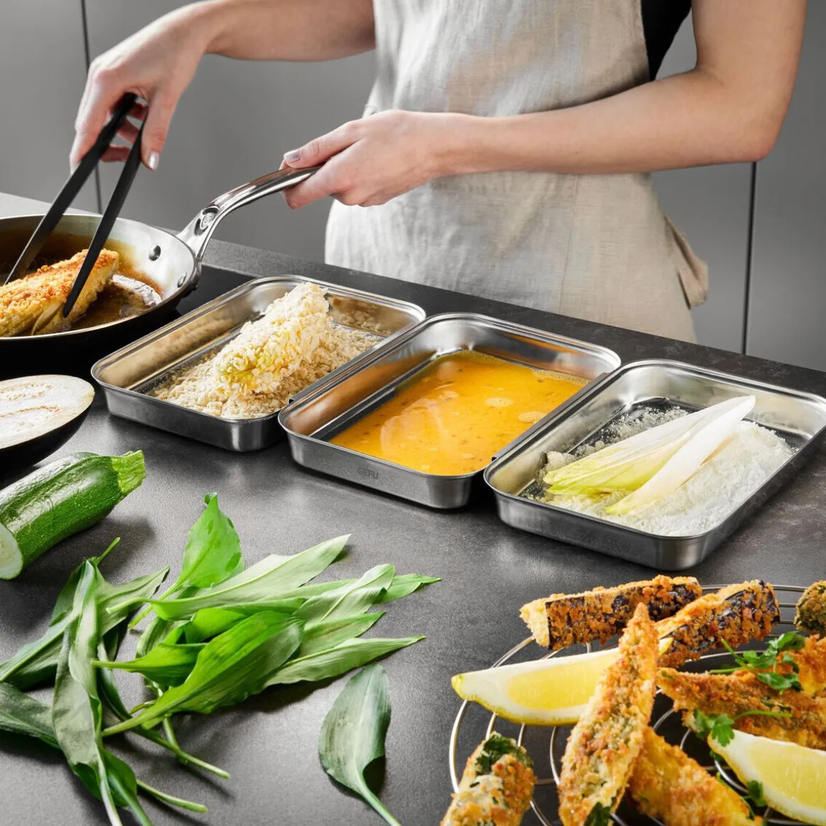 GefuPanier-Set Pando 3-tlg. edelstahl