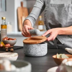 Joseph JosephMörser granit mit Bambusdeckel Dash