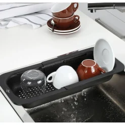 KüchenprofiAusziehbares Spülbeckensieb 34x20x7 cm schwarz