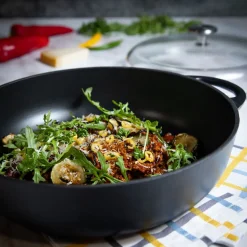 KüchenprofiBauernpfanne mit Glasdeckel 28 cm Provence schwarz