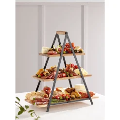 LadelleServierturm Akazie/Eisen 50x24x54cm