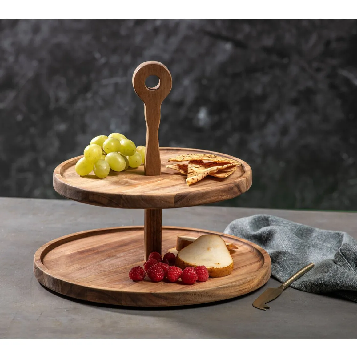 LadelleServierturm 2-stufig Gather Round Akazie