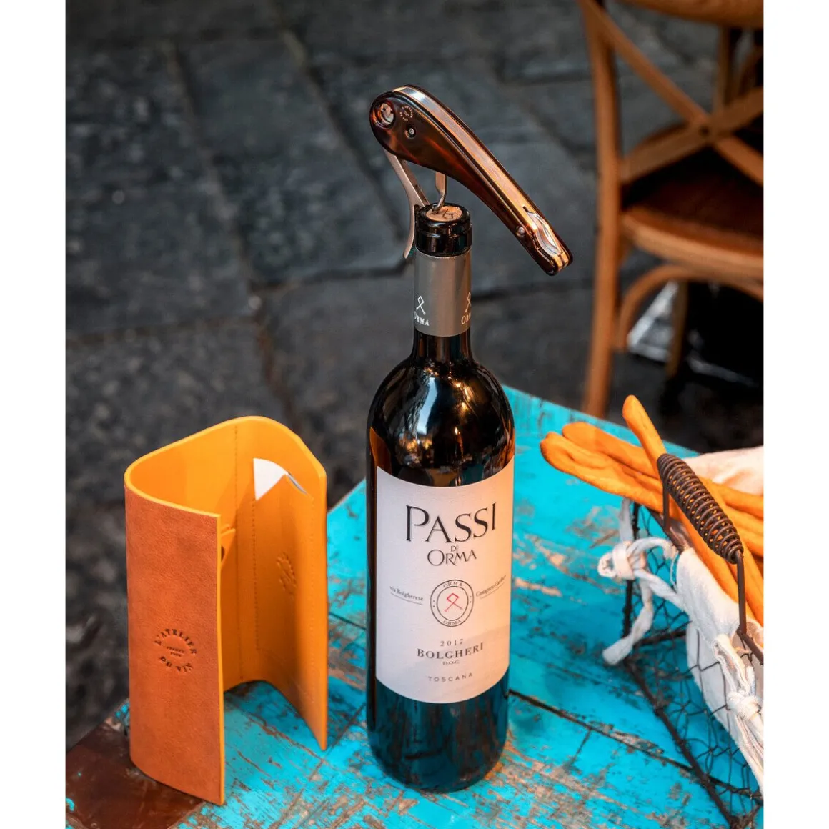 L'atelier du vinGeschenkset Sommelier-Korkenzieher Soft Machine 2-tlg. Nomad Collection braun