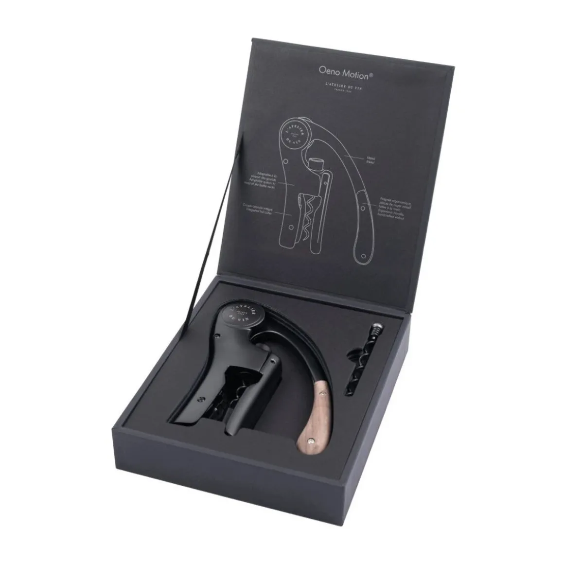 L'atelier du vinKorkenzieher 15 cm Oeno Motion Walnuss