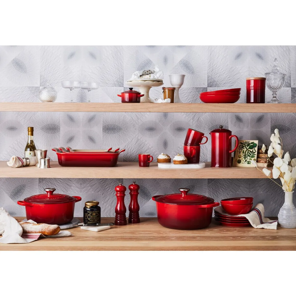 Le CreusetBräter mit Deckel 33 cm Signature Kirschrot