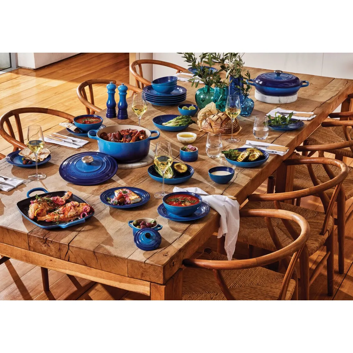 Le CreusetBräter mit Deckel 26 cm Signature azure