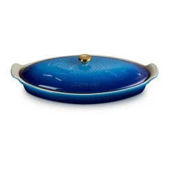 Le CreusetFischbackform mit Deckel 34 cm Tradition Azure