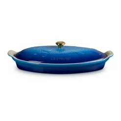Le CreusetFischbackform mit Deckel 34 cm Tradition Azure