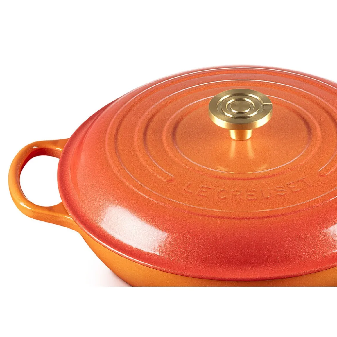 Le CreusetGourmet-Profitopf mit Deckel 30 cm Signature Limited Edition Flamme Dorée