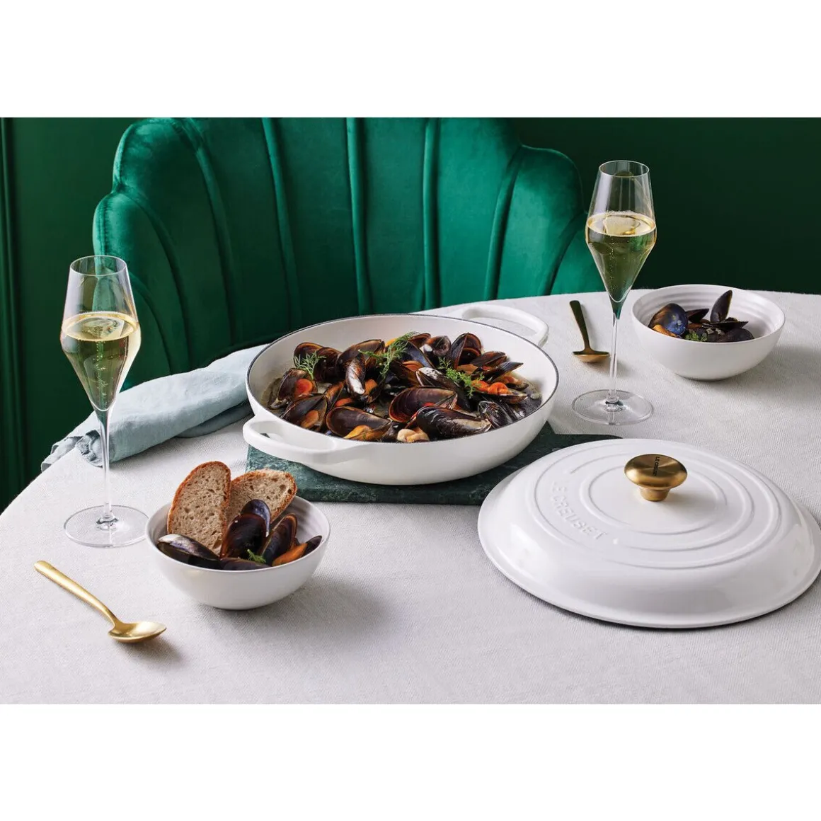 Le CreusetGourmet-Profitopf mit Deckel 30 cm Signature White