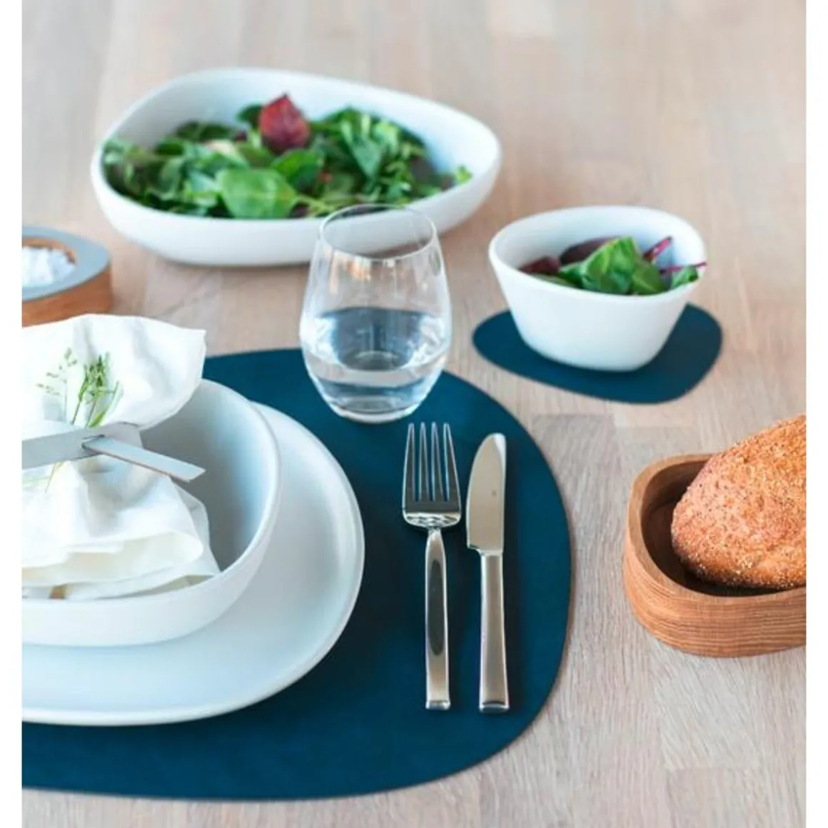 LINDDNATischset L 37x44 cm Curve Nupo midnight blue