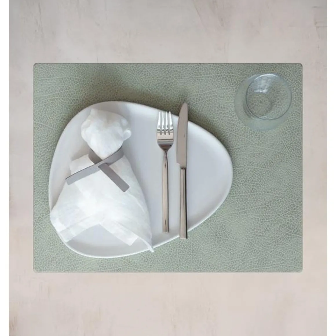 LINDDNATischset L 35x45 cm Square Hippo olive green