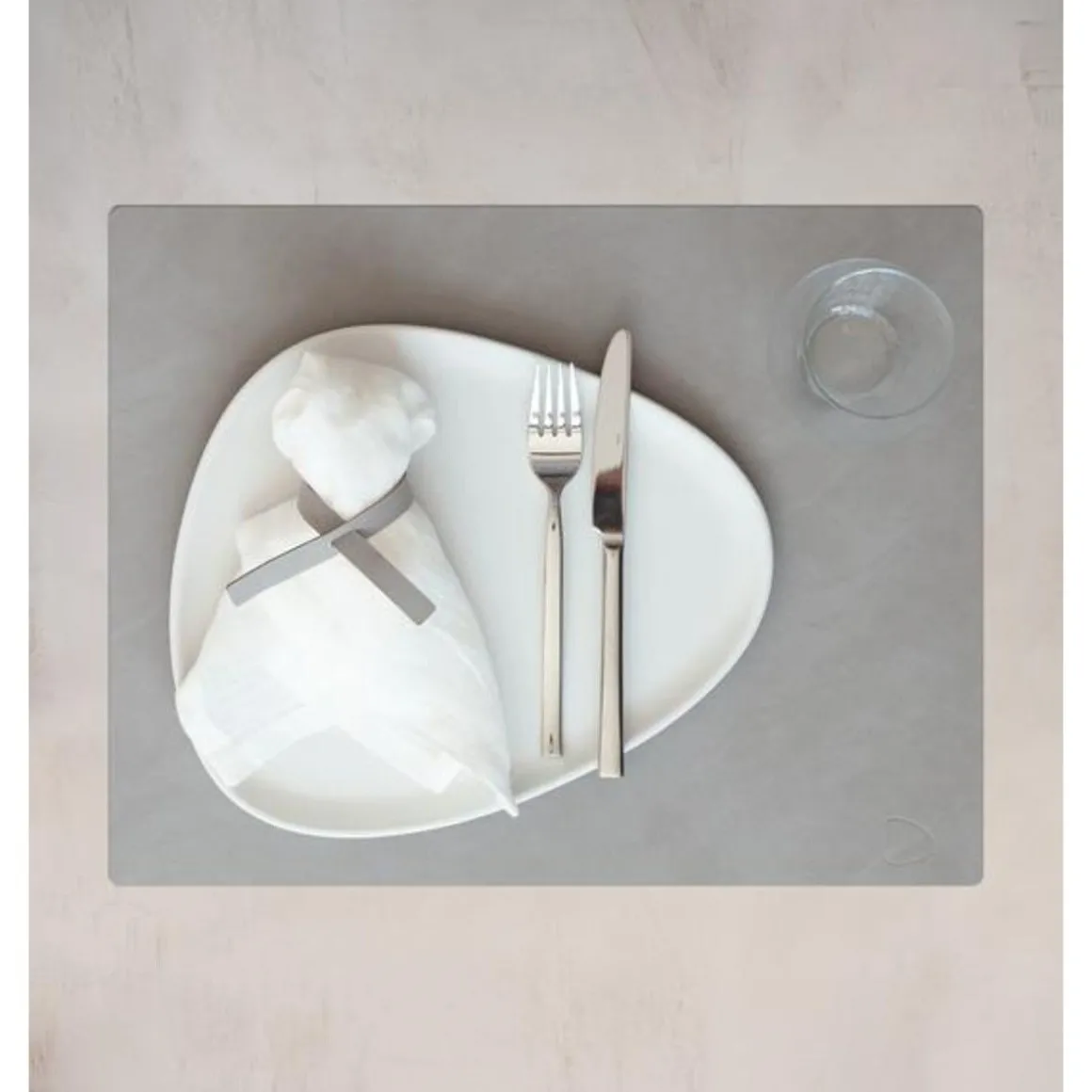 LINDDNATischset L 35x45 cm Square Nupo light grey