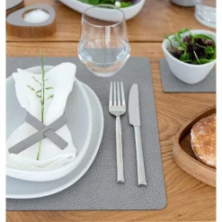 LINDDNATischset L 35x45 cm Square Hippo grey