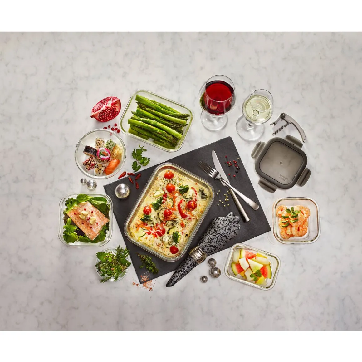 Lock & LockFrischhaltedose 1,0 l Oven Glass grau