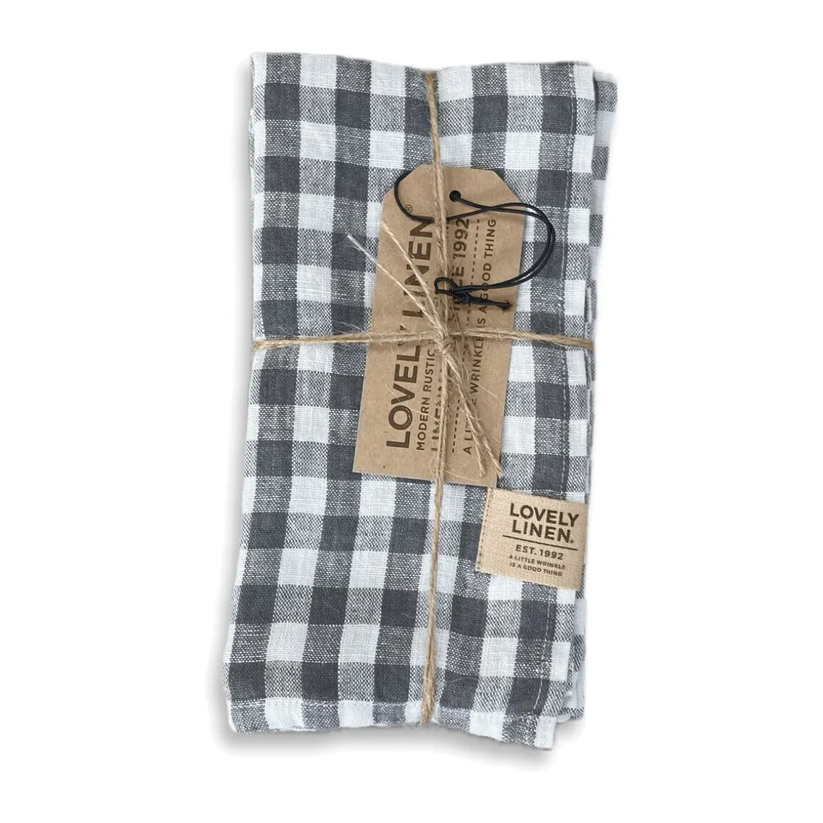 Lovely LinenServietten 45x45 cm Misty Square Off-White/Graphite