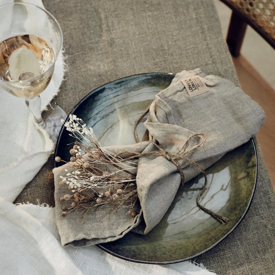 Lovely LinenServietten 45x45 cm Lovely Natural Beige