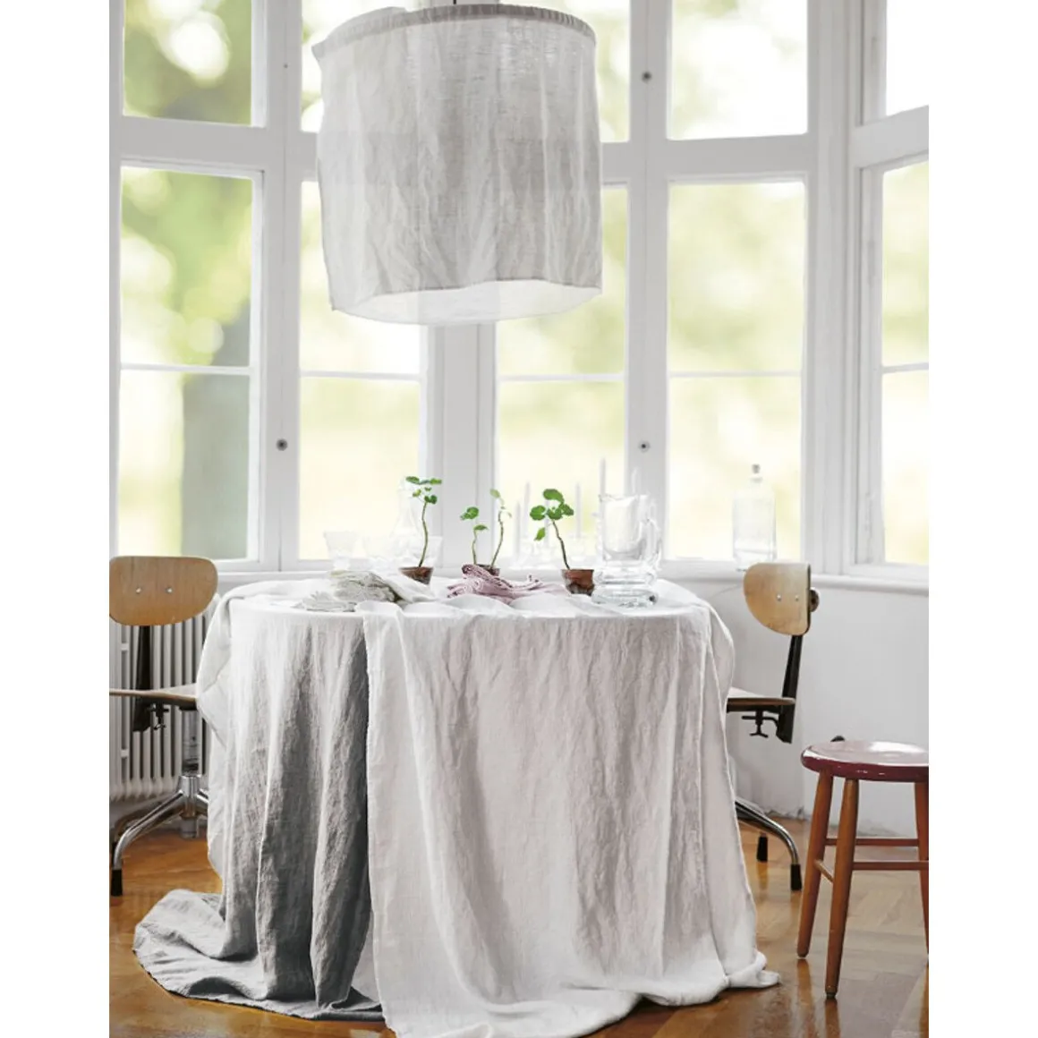 Lovely LinenTischdecke 145x380 cm Lovely Light Grey